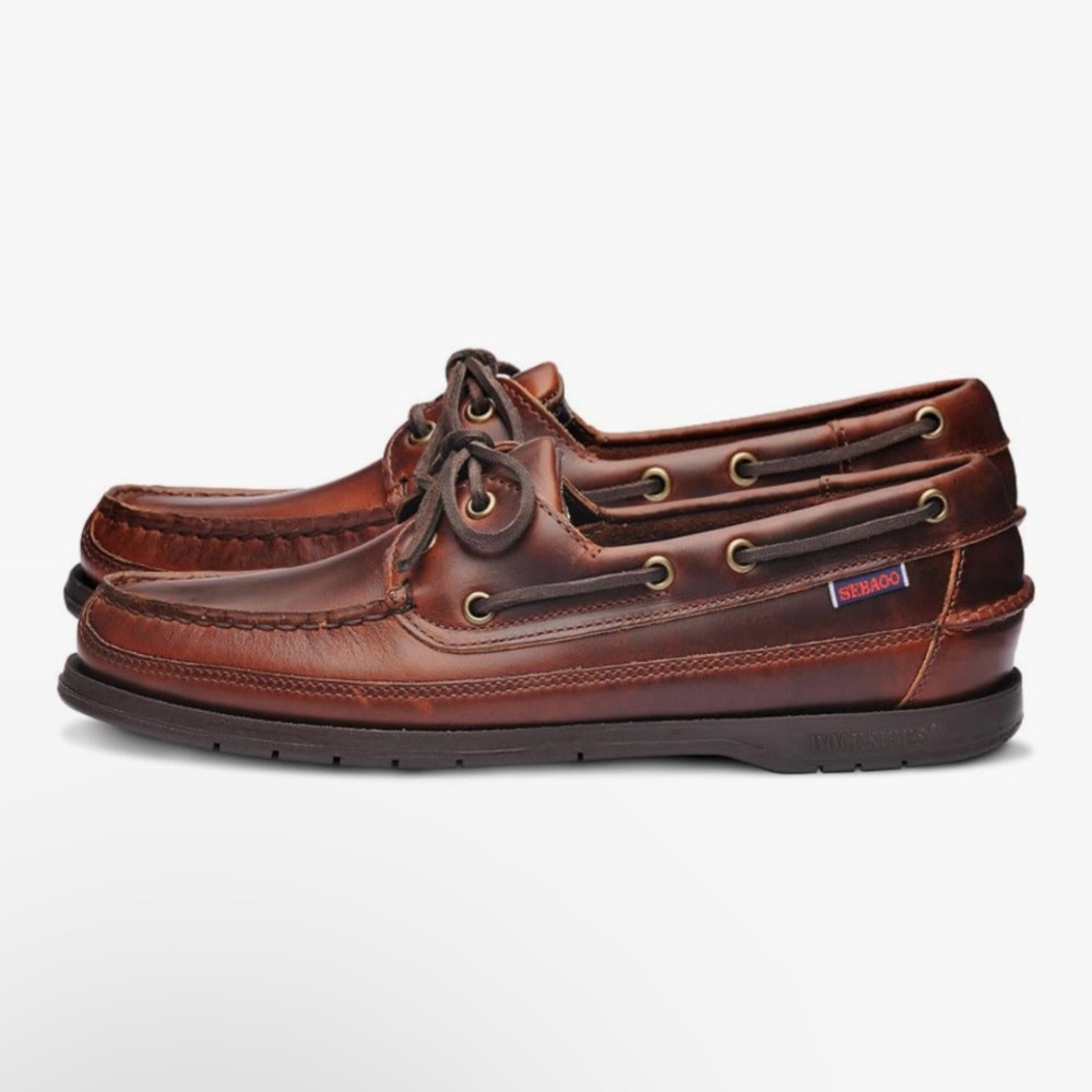NWOT Sebago Men's “Schooner” Brown Boat Shoes Size 9
